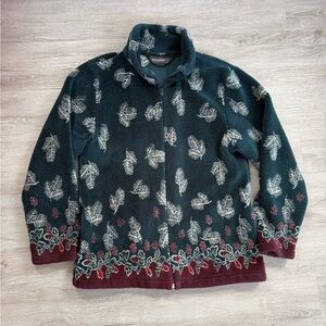 Vintage Black Diamond Fleece Jacket Patterned Made in USA